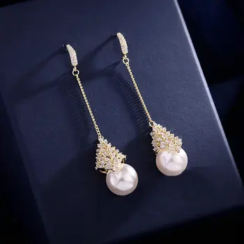 SINZRY petrecere de lux bijuterii accesorii fashoin simulat pearl zircon bling legăna cercei pentru femei