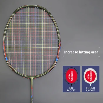 Siruri de caractere colorate Tip Ofensiv 4U 83g Fibra de Carbon Rachete de Badminton Înșirate Racheta Profesionale Cu Saci de Padel Viteza de Sport