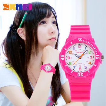 SKMEI Japonia Cuarț Circulație pentru Copii Ceasuri Waterproof Jelly Copii Ceas Ceasuri Sport PU Curea Ceas de mana Pentru Baieti Fete 1043