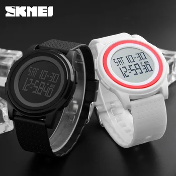 SKMEI Simplu Moda Ceas Barbati LED Electronic Ceas Digital rezistent la apa 50m de Sport în aer liber Ceasuri Pentru Femei Încheietura Ceas pentru Bărbați