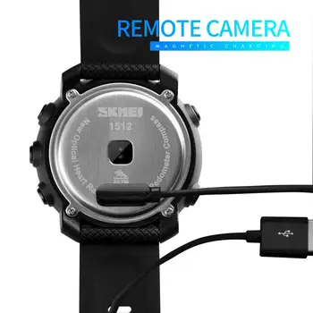 SKMEI Sport Inteligent Ceas Barbati Ceas rezistent la apa Inel de Oțel Bluetooth Magnetic Chargeing Busola Electronica reloj inteligent 1511