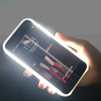 SLILE de Lux Luminos Telefon Caz pentru IPhone 6 7 8 Plus Selfie Perfect Lumina Stralucitoare Caz pentru IPhone 11 XR Pro XS MAX LED