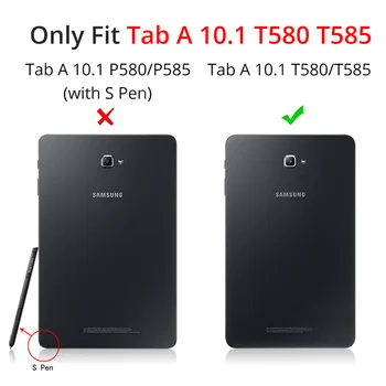 Slim Pliere Flip Litchi Piele PU Caz pentru Samsung Galaxy Tab Un A6 10.1 2016 T585 T580 SM-T580 T580N Funda Caz+Film+Pen
