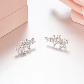 SLJELY Brand de Moda de Design Înstelat Argint 925 Micro AAA zircon Stele Cercei pentru Femei Petrecerea de Banchet Bijuterii