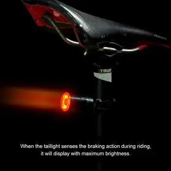 Smart biciclete Biciclete de iluminare din Spate Auto Start/Stop Frana Senzor de Lumină IPx6 rezistent la apa Lanterna LED-uri Accesorii pentru Biciclete