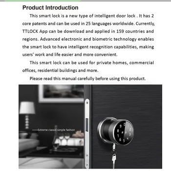 Smart Cilindru Blocare pentru Acasă de Securitate Biometrice de Blocare de Amprente Digitale Tastatura Smart Lock cu Tuya App