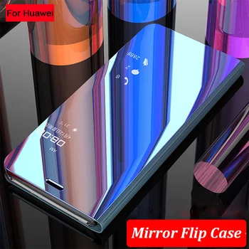 Smart Mirror Caz Flip Pentru Huawei P20 Pereche 20 Lite 10 Pro P8 P9 P10 Onoarea 10 8X 9 8 7A 7C P Inteligente Y7 Y6 Y5 Prim-2018 Y9 2019