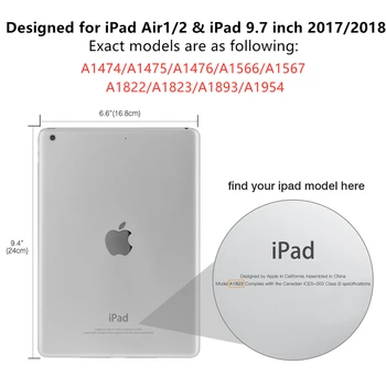 Smart Piele PU Caz Pentru Apple ipad 9.7 2017 2018 Model Retro Capac pentru ipad Air 1 2 iPad 5 6 9.7 inch comprimat caz+Film+Pen