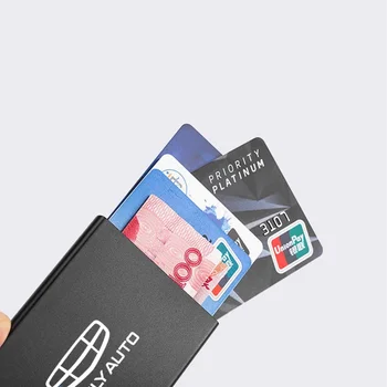 Smart Portofel Subțire Carte de IDENTITATE Caz RFID Automat de Metal Titularul Cardului de Credit Pentru Geely emgrand ec7 ec8 ck atlas ck2 ck3 gt gc9