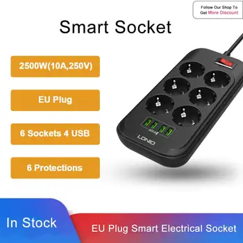 Smart Priză Mufă Prelungire prelungitor 3.4 4 USB Adaptor Încărcător 6 Priză de Supratensiuni de Comutare Acasă UE Comutator