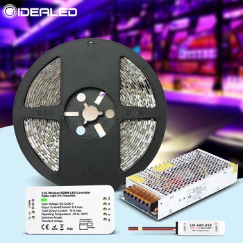Smart RGBW LED Strip Kit ZIGBEE Controler cu LED-uri Dimmer DC12V Bandă rezistent la apa Un Set Compatibil Alexa ECHO Plus Acasă Zll Lumina