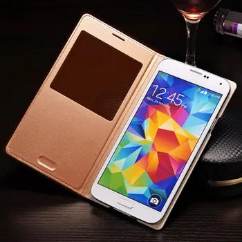 Smart View Flip Cover din Piele Caz de Telefon Pentru Samsung Galaxy S5 S 5 SV i9600 Galaxys5 Galaxi SM G900 G900F G9006V G900FD SM-G900F