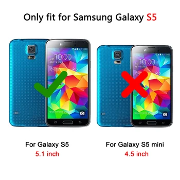 Smart View Flip Cover din Piele Caz de Telefon Pentru Samsung Galaxy S5 S 5 SV i9600 Galaxys5 Galaxi SM G900 G900F G9006V G900FD SM-G900F