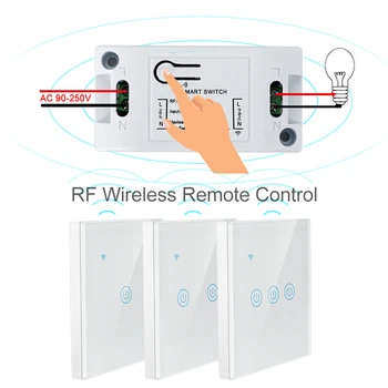 Smart Wireless Touch Comutator 433Mhz RF Întrerupător Wireless Panoul de comandă de la Distanță de Control Transmițător Receptor Panou de Perete Comutator