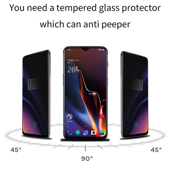 SmartDevil Ecran Protector pentru Un Plus de 6 6T 7 Anti Spy Confidențialitate Sticlă de Protecție Acoperire Completă Sticlă Călită Film