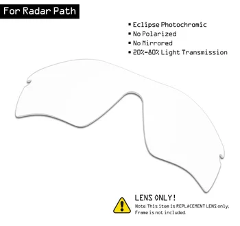 SmartVLT ochelari de Soare, Lentile de Înlocuire pentru Oakley Radar Path - Eclipse Grey Fotocromatică