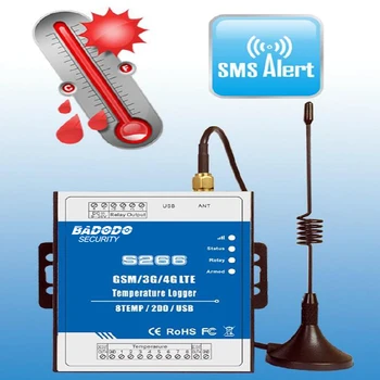 SMS GSM 2G 3G 4G de Monitorizare a Temperaturii Alarma Logger de Date S266 Unitatea 8 Temperatura de Intrări 2 Ieșiri Releu de monitorizare de la distanță