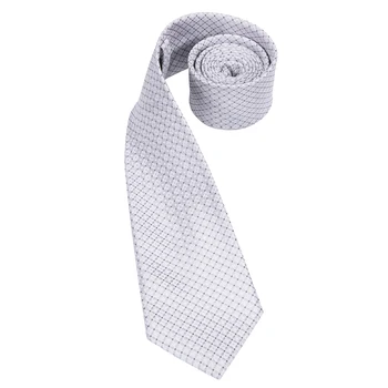 SN-3115 Hi-Cravată 8.5 cm Matase Bărbați Cravată Argintie cu Dungi, Cravata, Batista, Butoni Set pentru Barbati Nunta Clasica Cravată Set 150cm lungime