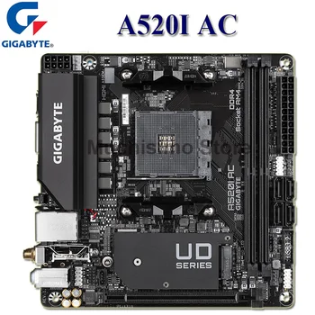 Socket AM4 Gigabyte A520I AC Placa de baza 64GB DDR4 PCI-E 3.0 Compatibil HDMI DisplayPort AMD 5100(O. C.)MHz A520 M. 2 Placa de baza