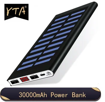Solar 30000mah Power Bank Baterie Externa USB 2 LED-uri Powerbank telefon Mobil Portabil Solare Încărcător pentru Xiaomi mi iphone huawie