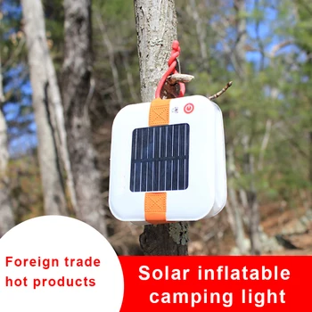 Solar LED Camping în aer liber Lampa USB rezistent la apa Pătrat de Urgență Pliabil Gonflabile Lampa de Călătorie Drumeții Lumini