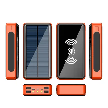Solar Wireless 50000mAh Banca de Alimentare Portabil Telefon Rapid de Încărcare Încărcător Extern 4 USB PoverBank Lumină LED-uri pentru Iphone-ul Xiaomi Mi