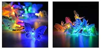 Solare de Gradina, Lumini Șir 12 LED Fluture de Design Multi-culoare Schimbare Lumini Decorative Lumini Decorative pentru Casa, Terasă, Gar