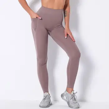 Solid Fără Sudură Yoga Pantaloni De Moda De Înaltă Elastic Solduri De Ridicare Jambiere Antrenament Push-Up Rulează Pantaloni Sport Femei Imbracaminte