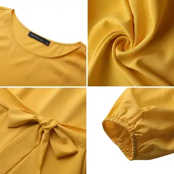 Solide Vintage Maxi Rochie de Toamna Femei Sundress ZANZEA 2021 Casual Manșon de Puf Vestidos de sex Feminin O de Gât Halat de Centură Plus Dimensiune 5XL