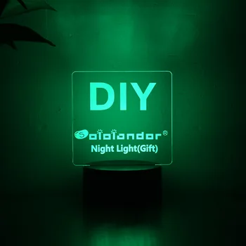 SOLOLANDOR Personalizate 3D Lumina de Noapte USB 7 culori de Bază DIY Lampa de Noapte Pentru Nunta, Cadou de Crăciun de Vacanță Lumina Text Personalizat Foto