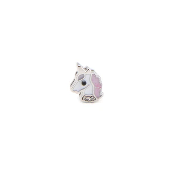Somsoar Bijuterii Drăguț unicorn ulei picurare Slide Farmec se potrivesc 8mm Largă din Piele Wrap Brățară Bratara Mesh ca Toddler/Femei 10buc/lot