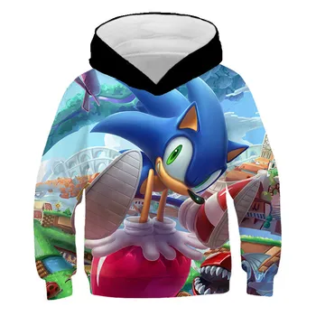Sonic 3D nou Tricou cu maneca scurta Tricou maneca lunga 3D Băieți / fete de îmbrăcăminte tatăl / baiat stil rafinat desene animate haina