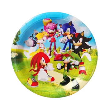 Sonic Ariciul Consumabile Partid Ceașcă de Hârtie, Placă de Cifrele de Acțiune Sonic Ariciul super-Erou Set Petrecere de Aniversare pentru Copii Decor