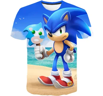 Sonic tricou 4 5 6 7 8 9 10 11 12 13 14 Ani Copii Haine Sonic Ariciul tricou Pentru Băieți Copii Haine Fata Topuri Tee