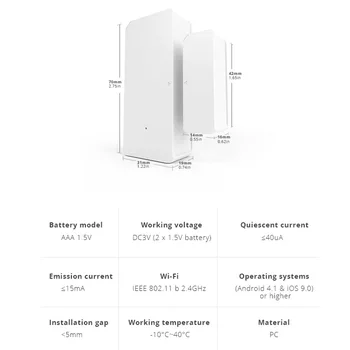 SONOFF DW2 WiFi Wireless Usa Fereastra Senzor Detector App Alerte de Notificare Funcționează cu e-WeLink Alexa Smart Home Securitate