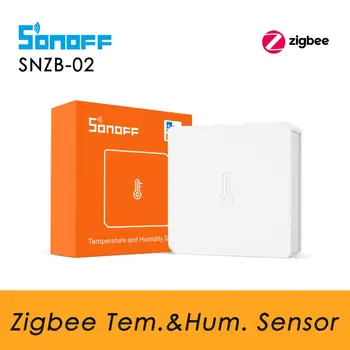 SONOFF SNZB 02 Zigbee Temperatura și Umezi Senzor Monitor, Lucru cu SONOFF Zigbee Pod, Date în timp Real pe eWeLink App
