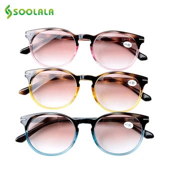SOOLALA 3pcs arc Balama Rotund ochelari de Soare Ochelari de Lectură a Femeilor de Bărbați, Spectacol Presbyopic Ochelari Ochelari +1.0 1.5 2.0-4.0