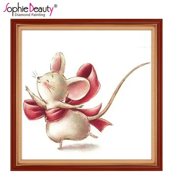 Sophie Frumusețea Noul Diamant Pictura Broderie Cusatura Cruce Pătrat Cristal Seturi De Drăguț Mouse-Ul Mozaic Kit De Perete Manual Picture Arts