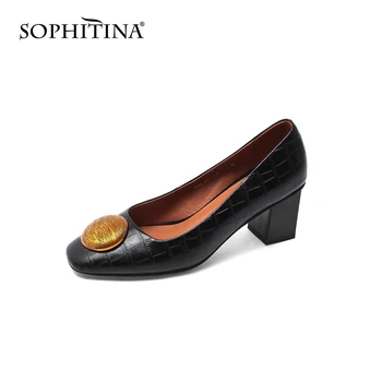 SOPHITINA Retro Pompe de Femei Confortul Clasice de Navetiști Pătrat Pantofi cu Toc Pantofi cu Toc stil Britanic Pantofi pentru Femei MO512