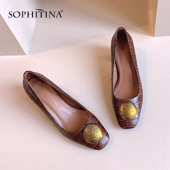 SOPHITINA Retro Pompe de Femei Confortul Clasice de Navetiști Pătrat Pantofi cu Toc Pantofi cu Toc stil Britanic Pantofi pentru Femei MO512