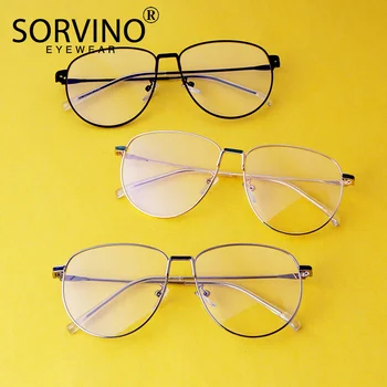 SORVINO 2020 Nou Ochi de Pisica Oglindă Plană Anti-radiații ochelari de Soare pentru Bărbați Simplu Artefact de Protecție Cadru Metalic Ochelari de sex Feminin PG9023