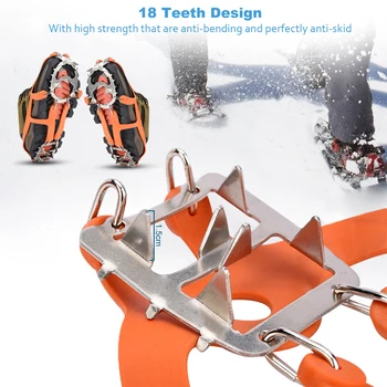 Soumit 18 Dinți de Oțel de Gheață de Prindere Spike pentru Pantofi Anti-Alunecare, Catarare Zăpadă Piroane Crampoane Ghete Lanț Gheare de Prindere Cizme de Acoperire