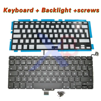 SP Spanish keyboard/Iluminare din spate cu iluminare din spate+100buc suruburi tastatura Pentru MacBook Pro 13.3