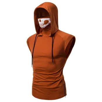 Spandex Costum pentru Bărbați cu Glugă fără Mâneci Topuri Rezervor Duty Ghost Masca Craniu Topuri Rezervor