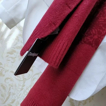 Spaniol desigual femei Imprimate Eșarfă Roșie Moda Șal Eșarfă gât cald personalizate îngroșat cald în timpul iernii