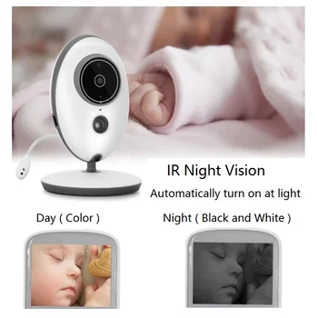 Spaniolă Meniu vigilabebes baby monitor 2.4 inch LCD vigila bebes IR noapte viziune Interfon monitorizare a Temperaturii cântece de Leagăn