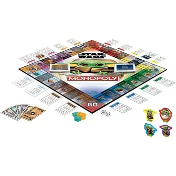 Spaniolă Monopol, Mandalorian copilul Yoda Copilului, Star Wars, jocuri de masă de familie, spaniolă masa de joc, monopoli