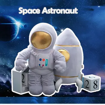 Spațiu, Astronaut Umplute Păpușă Jucărie De Pluș Rachetă Spațială Unică Navă Spațială Jucărie Umplute Arunca Perna Pentru Băiat Birthdat Cadou