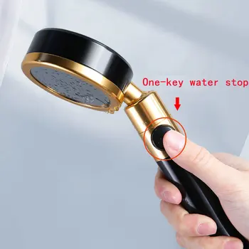 Spațiu de aluminiu cap de duș sub presiune duș cap rotativ 360° cap de duș cu un singur buton de oprire a apei duză detașabilă filtru show