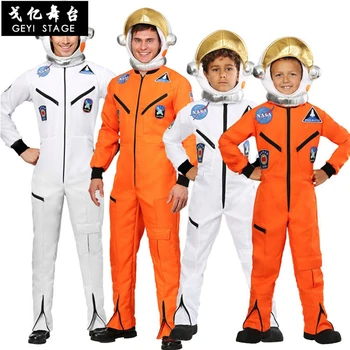 Spațiu Pentru Bărbați Costum Adult Plus Dimensiune Costum de Astronaut alb Pilot Costume 2019 New Sosire Costum de Halloween-O singură Bucată Salopeta